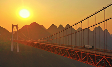壩陵河大橋：夕照“飛虹”