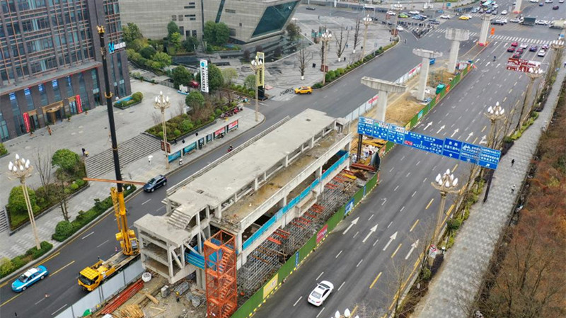 贵阳市有轨电车T2线一期主体结构施工进入尾声